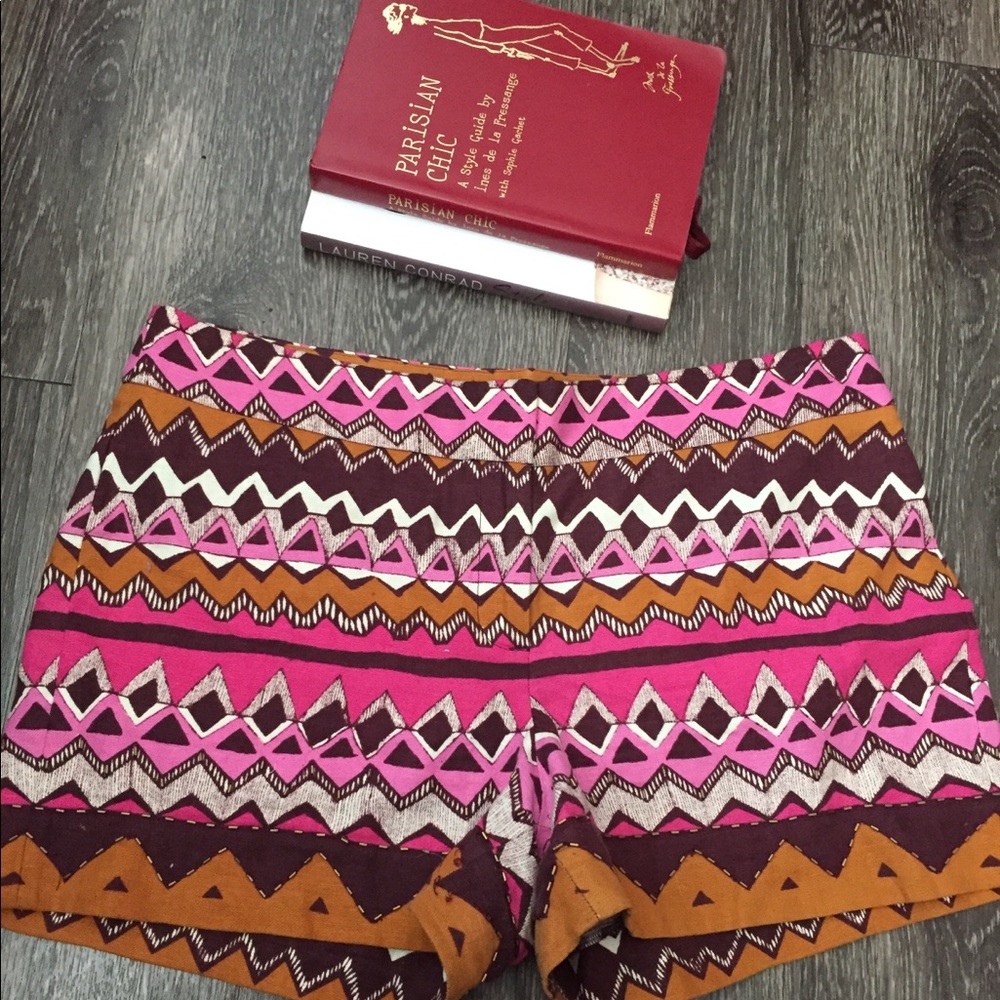 Ann Taylor Vibrant Pink Tribal Shorts